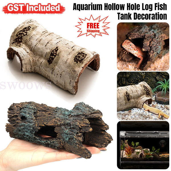 Aquarium Artificial Barrel Fish Tank Ornament Cave Landscaping Decoration Tree