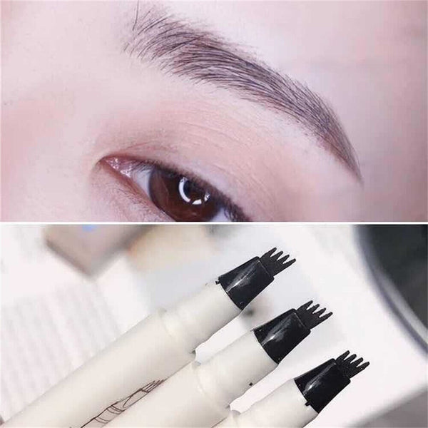 New Waterproof Eyebrow Microblading Ink Pen Pencil Tattoo 3D 4 Fork Pen Makeup