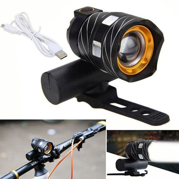 Rechargeable XM-L T6 LED MTB Bike Bicycle Led Light Front Headlight w/USB Cable