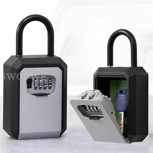 1/2x 4-Digit Combination Lock Key Safe Storage Box Padlock Security Home Outdoor