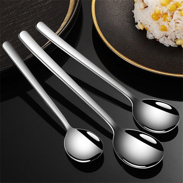 UP 10PC Long Handled Stainless Steel Coffee Spoon Cold Drink Ice Cream Tea Spoon