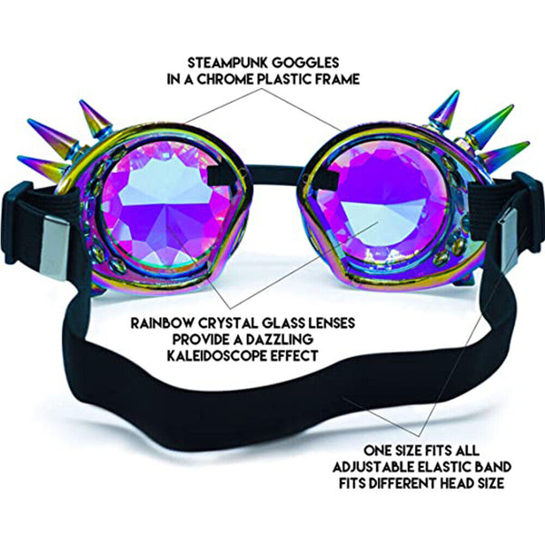 Kaleidoscope Goggles Steampunk Rave Glasses Rainbow Festival Gifts Cosplay Party