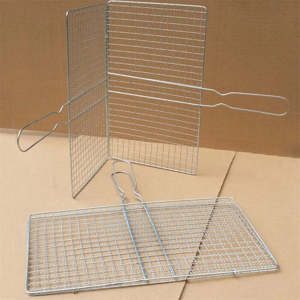 1/2x BBQ Fish Grilling Basket Grill Camping Net Meat Vegetable Kitchen Tool AU