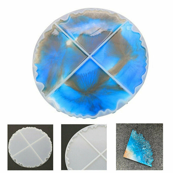 Silicone Coaster Resin Casting Mold  Jewelry Agate Making Epoxy Mould Tool Craft