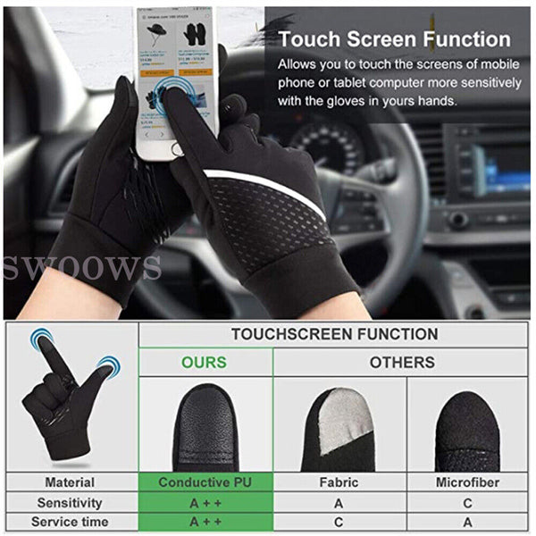 Bike Cycling Gloves Touch Screen Warm Waterproof Unisex Kids Adult Winter Sport