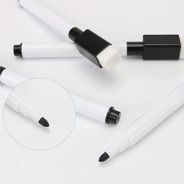 NEW 12 pcs Whiteboard Marker Pens With Dry Wipe Erase Pen Eraser Lid au stock