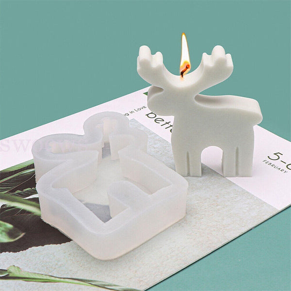 Silicone Mould 3D Art Wax Mold Christmas Candle Mold Snowman Tree Making Mold