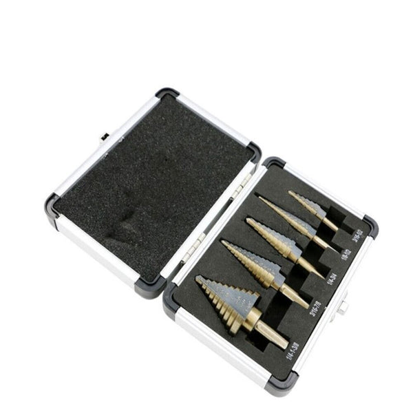 Titanium Plating 5/6Pcs Step Drill Bit Set High-Speed Reaming Pagoda Sawtooth AU