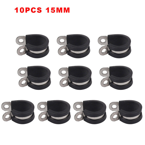 up100 P Clips Rubber Lined Cable Hose Pipe Clamps Holder Air Clip Clamp 6mm-24mm