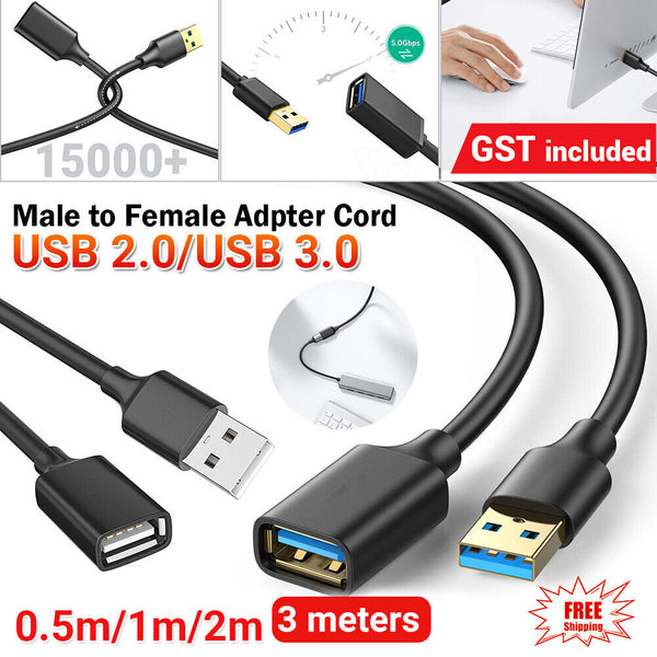 1/2/3M USB Extension Data Cable USB 3.0 Male to Female Adpter Cord For Computer