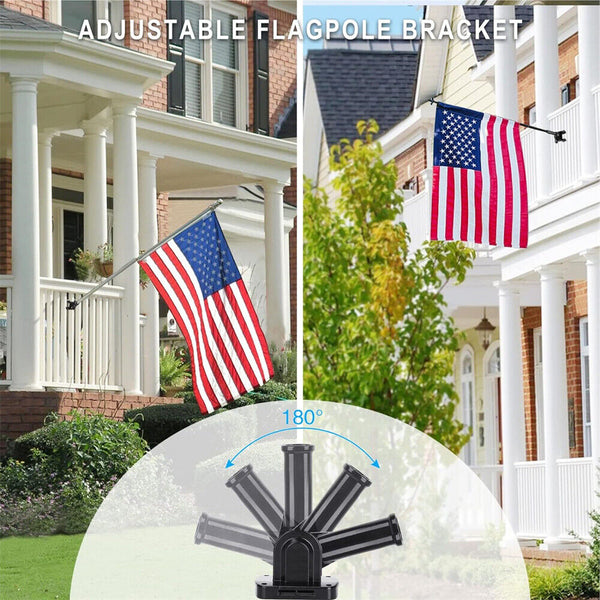 Flag Pole Holder Wall Mounting Bracket Adjustable Flagpole Rod Hitch Bracket AU