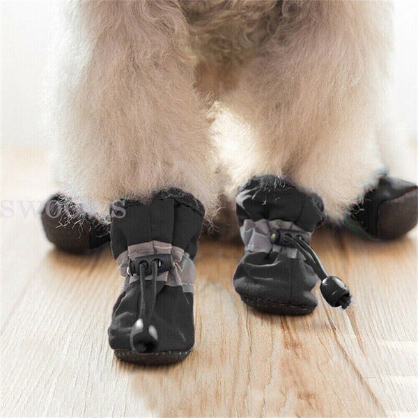 4Pcs/set No Slip Pet Dog Shoes Boots Dog Socks Soft Cotton Padded Waterproof