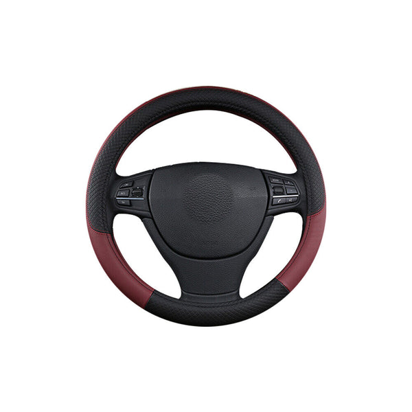 38CM Universal Auto Car Steering Wheel Cover Anti-Slip Wheel Protector Leather