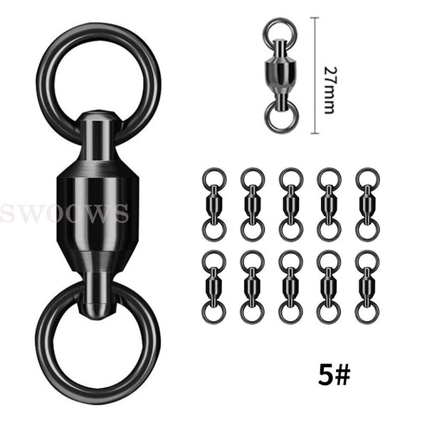 Ball Bearing Swivels Stainless Steel Solid Welded Rings Fishing Tackle