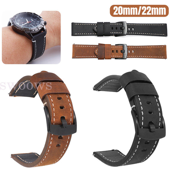 Leather Band Strap For Samsung Watch 6 5 4 40/44mm 6 Classic 42/46mm S3