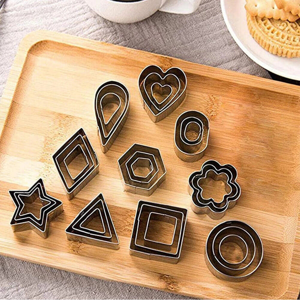 30PC Polymer Clay Cutter Stainless Steel Geometry DIY Pottery Tool Cutting Mould