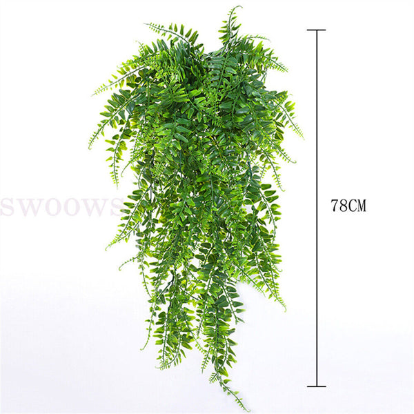 2/10x Artificial Hanging Plants Ivy Vine Faux Plastic Outdoor Fake Garden Decor