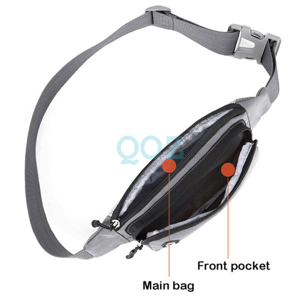 Unisex Handy Waist Belt Climbing Hiking Sport Bum Bag Fanny Pack Zip Pouch Large