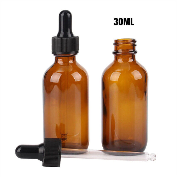 NEW 30ml Amber Glass Bottle Liquid Dropper Pipette Perfume Eye Essential Oil AU