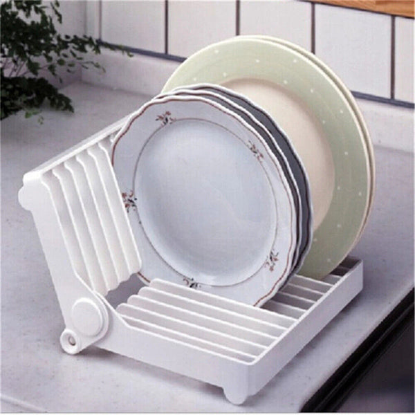 Folding Dish Plate Drying Rack Holder Drainer Kitchen Storage Organizer Stand AU