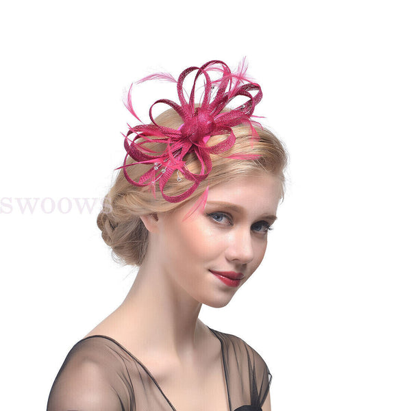 Feathers Hair Clip Feather Flower Headband Fascinator Hat Tea Party Headband