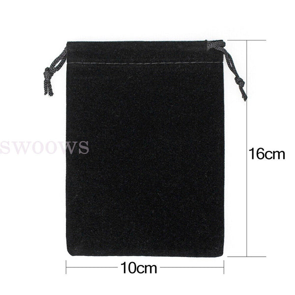 Black Velvet Pouch Drawstring Bags Wedding Favours Gift Party Jewellery Packing