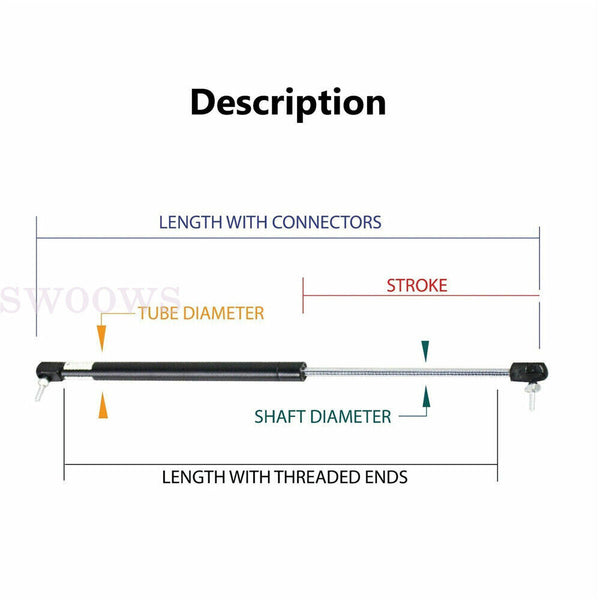 2Pcs 400*100N Gas Strut Kitchen Cabinet Cupboard Door pneumatic hydraulic rod