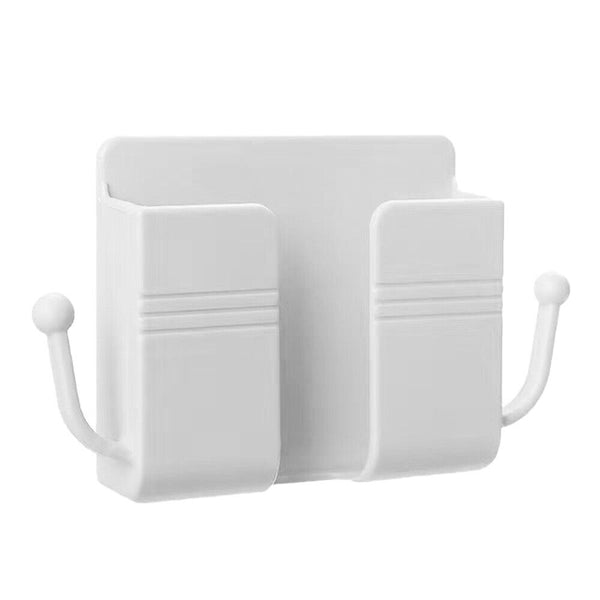 TV Case Plug Holder Phone Remote Control Storage Box Wall Mounted Organizer