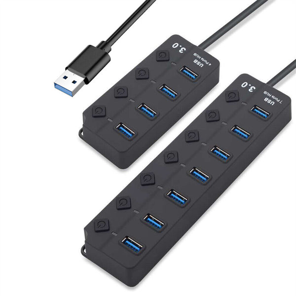 Multi USB 3.0 2.0 Hub 4 Port High Speed Slim Compact Expansion Smart Splitter Au