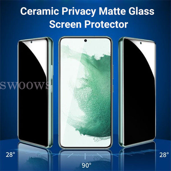 Ceramic Privacy Matte Glass Screen Protector For Samsung Galaxy S23 S22 Ultra