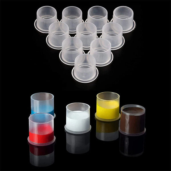 Tattoo Ink Cups Caps Pots Pigment Cosmetic Microblading Color Holder S/M/L/XL