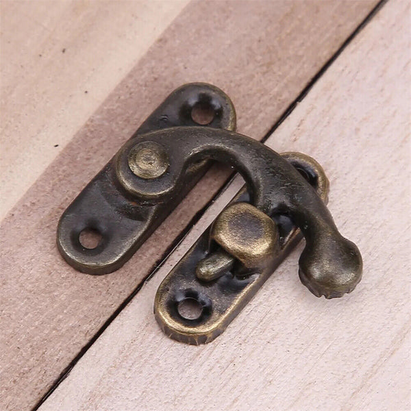 5/10pcs Antique Metal Catch Curved Buckle Horn Lock Clasp Hook Jewelry Box Pad