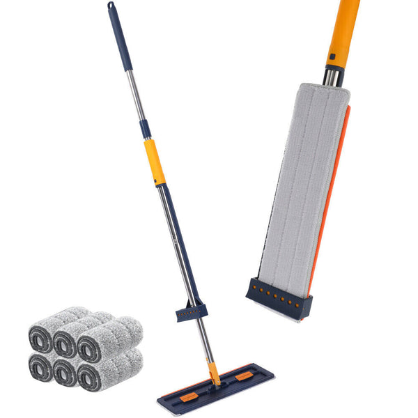 New Upgrade Style Large Flat Mop,360°Rotating Magic Self Wringing Mop with 6 Rag