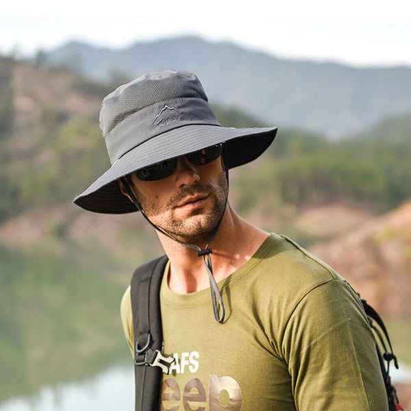 Mens Neck Flap Hat Wide Brim Cap Face Unisex Hiking Fishing UV Sun Protection AU