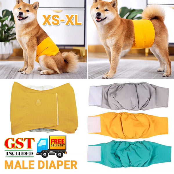 Male Pet Dog Puppy Nappy Diaper Belly Wrap Band Sanitary Pants Underpants XS-XL