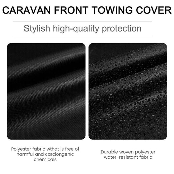 600D Heavyduty Caravan Drawbar Tow Hitch Cover Camper Trailer Black With Buckle