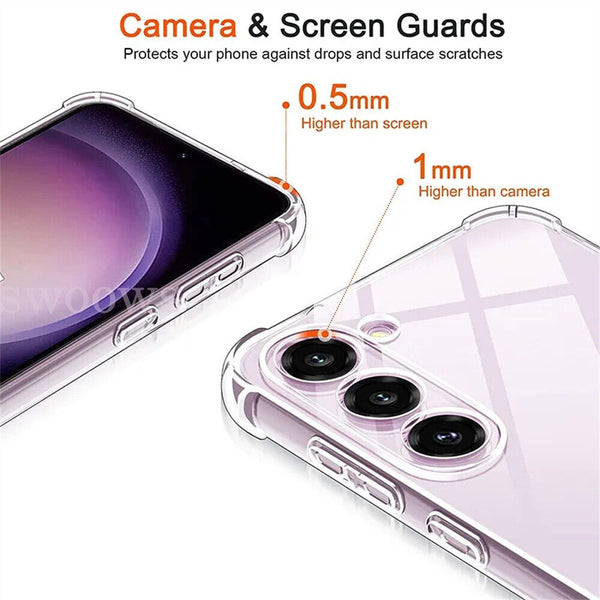 Case For Samsung S23 S22 W/ Lens Protect Clear Heavy Duty Soft Shockproof Cover