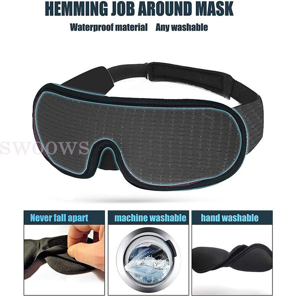 Travel Sleep Eye Mask soft 3D Memory Foam Padded Shade Cover Sleeping Blindfold