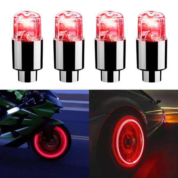 4-16pcs LED Wheel Tire Air Valve Stem Caps Neon Light For Motor Bike Car Bicycle