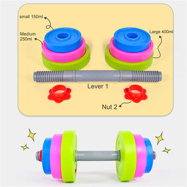 AU Kids Adjustable Barbell Toy Set Durable Exercise Dumbells Toys-LongShort