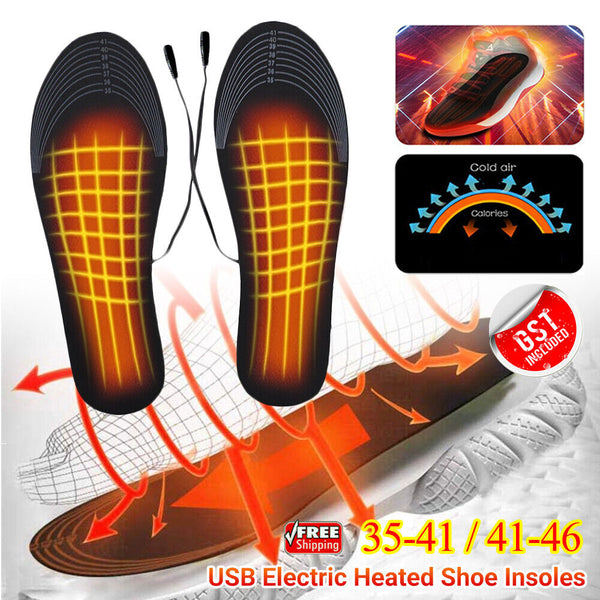 USB Electric Heated Shoe Insoles Feet Heater Foot Winter Warmer Pads Warm Socks