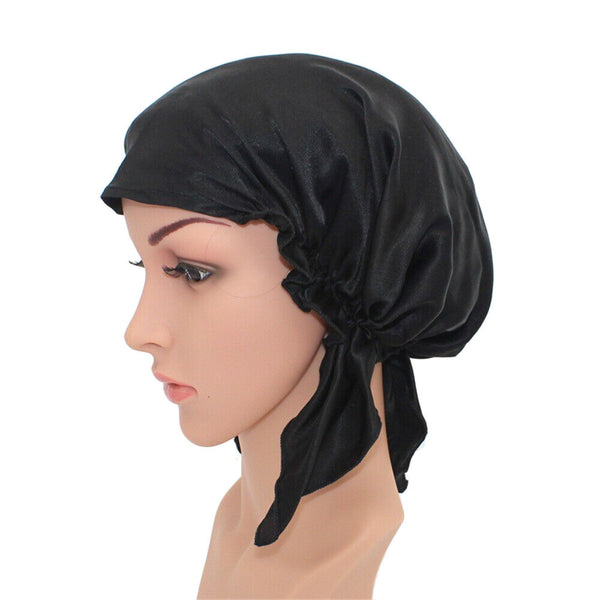 Pure Mulberry Silk Adjustable Night Cap Soft Sleeping Cap Hair Care Wrap Bonnet