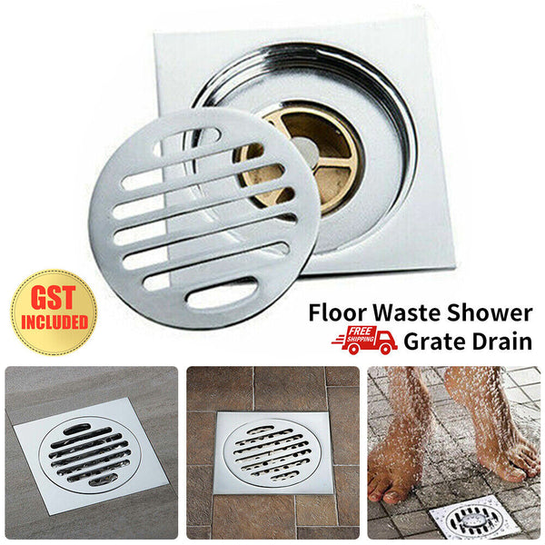 Tile Insert Floor Waste Shower Grate Drain Brass Bathroom Shower Kitchen AU