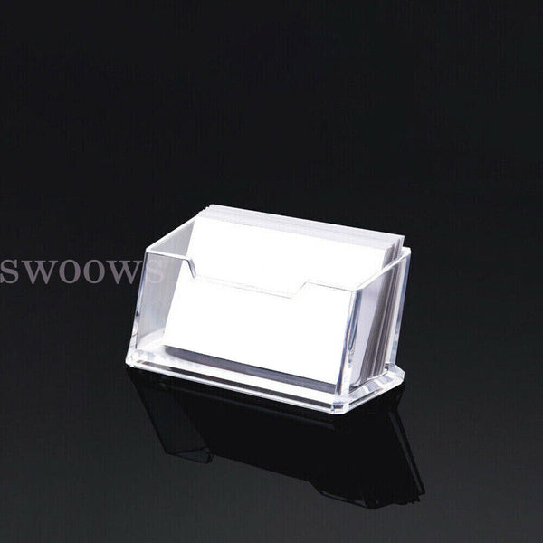 5/10x Business Card Holder Display Clear Desktop PMMA Stand Plastic Desk Shelf