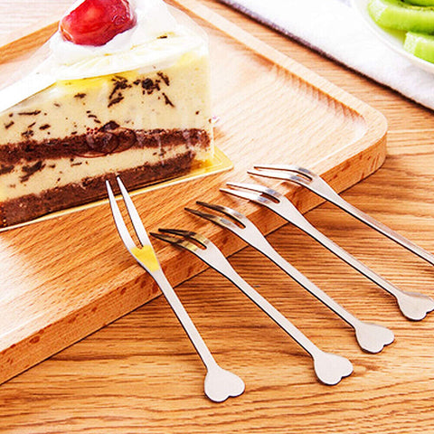 10x Appetizer Dessert Forks Stainless Steel Mini Salad Fruit Cake Cocktail AU