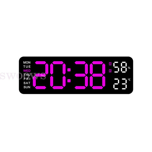 With Calendar Date Temperature LED Large Display USB Clock Digital Wall