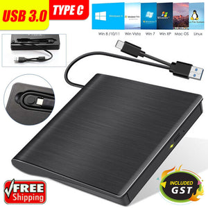 USB External CD RW DVD ROM Writer Burner Player Drive for Mac Windows PC Laptop