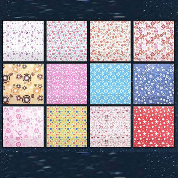 72pcs Japanese Square Folding Origami Craft Paper Sakura Star Mix Patterns Color