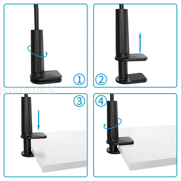 Mobile Phone Flexible 360° Bed Desktop Bracket Clamp Clip Mount Stand Holder