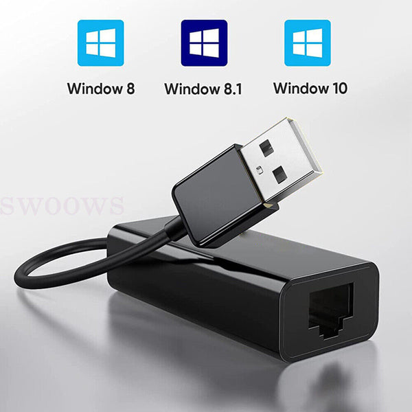 USB USB2.0 to Ethernet RJ45 Network Lan Adapter Cable for Mac OS PC Win10/8/7